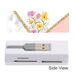 Minimal Peach Gold Floral Marble A Memory Card Reader (Stick)