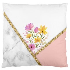 Minimal Peach Gold Floral Marble A Standard Flano Cushion Case (Two Sides)