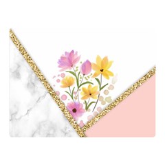 Minimal Peach Gold Floral Marble A Double Sided Flano Blanket (Mini) 