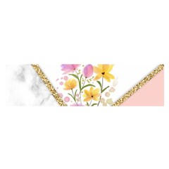 Minimal Peach Gold Floral Marble A Satin Scarf (Oblong)