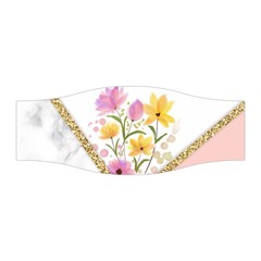 Minimal Peach Gold Floral Marble A Stretchable Headband