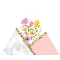 Minimal Peach Gold Floral Marble A Wooden Puzzle Triangle