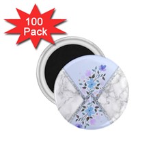 Minimal Silver Blue Marble Bouquet A 1 75  Magnets (100 Pack)  by gloriasanchez