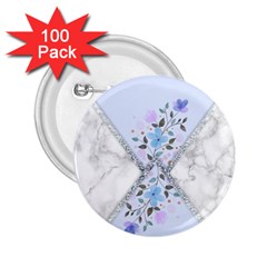 Minimal Silver Blue Marble Bouquet A 2 25  Buttons (100 Pack)  by gloriasanchez