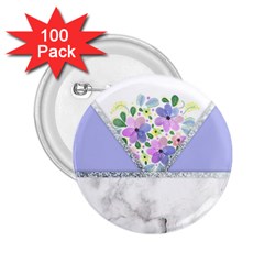 Minimal Purble Floral Marble A 2 25  Buttons (100 Pack)  by gloriasanchez