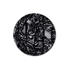 Demon Chrome Rubber Coaster (round)  by MRNStudios