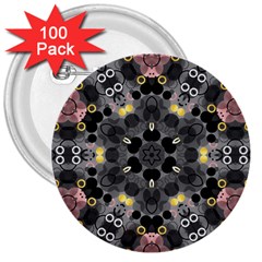 Abstract Geometric Kaleidoscope 3  Buttons (100 pack) 