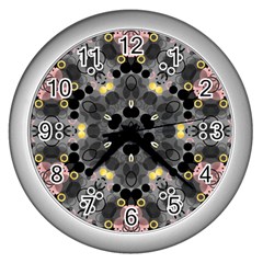 Abstract Geometric Kaleidoscope Wall Clock (Silver)