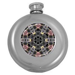 Abstract Geometric Kaleidoscope Round Hip Flask (5 oz)