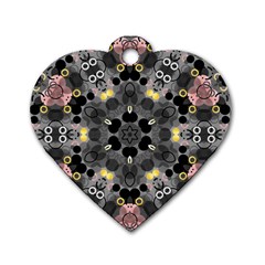 Abstract Geometric Kaleidoscope Dog Tag Heart (Two Sides)