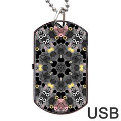 Abstract Geometric Kaleidoscope Dog Tag USB Flash (One Side)