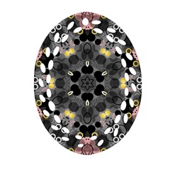 Abstract Geometric Kaleidoscope Oval Filigree Ornament (Two Sides)