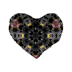 Abstract Geometric Kaleidoscope Standard 16  Premium Heart Shape Cushions