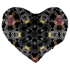 Abstract Geometric Kaleidoscope Large 19  Premium Heart Shape Cushions