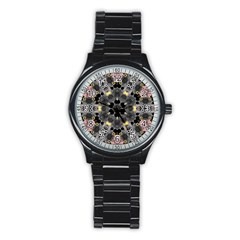 Abstract Geometric Kaleidoscope Stainless Steel Round Watch