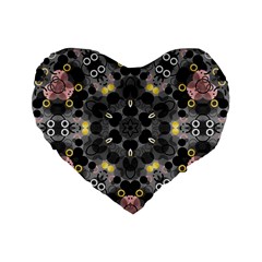 Abstract Geometric Kaleidoscope Standard 16  Premium Flano Heart Shape Cushions