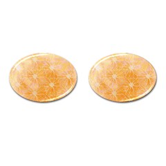 Flowers Pattern Orange Yellow Cufflinks (oval) by alllovelyideas