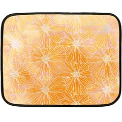 Flowers Pattern Orange Yellow Fleece Blanket (mini) by alllovelyideas