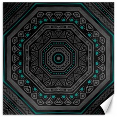 Mandala Vert Noir Pattern Canvas 16  X 16  by alllovelyideas