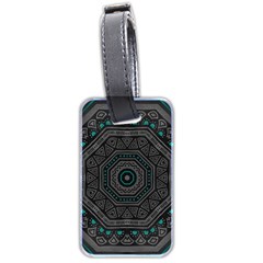 Mandala Vert Noir Pattern Luggage Tag (two Sides) by alllovelyideas