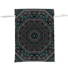Mandala Vert Noir Pattern  Lightweight Drawstring Pouch (xl)