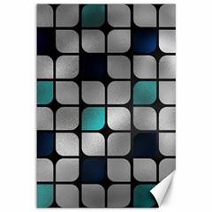 Pattern Abstrat Geometric Blue Grey Canvas 12  X 18  by alllovelyideas