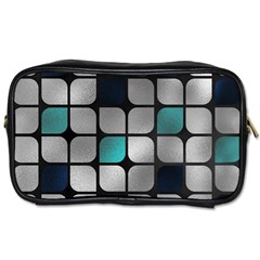 Pattern Abstrat Geometric Blue Grey Toiletries Bag (two Sides) by alllovelyideas