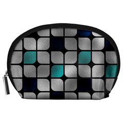 Pattern Abstrat Geometric Blue Grey Accessory Pouch (large) by alllovelyideas