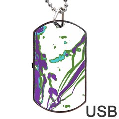 Multicolored Abstract Print Dog Tag Usb Flash (two Sides) by dflcprintsclothing