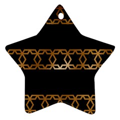 Pattern Geometric Gold Black Ornament (star) by alllovelyideas