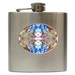 Abstract Acrylic Pouring Art Hip Flask (6 Oz) by kaleidomarblingart