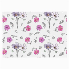 Flowers In One Line Large Glasses Cloth (2 Sides) by SychEva