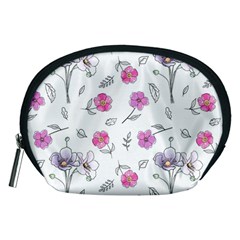 Flowers In One Line Accessory Pouch (medium) by SychEva