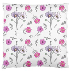 Flowers In One Line Standard Flano Cushion Case (one Side) by SychEva