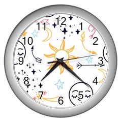 Pattern Mystic Wall Clock (silver)