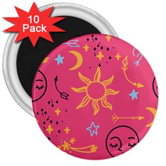 Pattern Mystic Color 3  Magnets (10 Pack) 