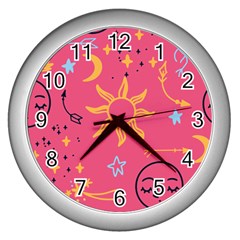 Pattern Mystic Color Wall Clock (Silver)