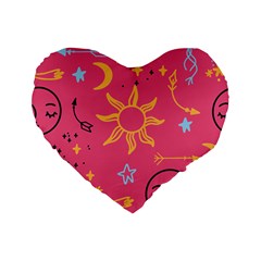 Pattern Mystic Color Standard 16  Premium Flano Heart Shape Cushions