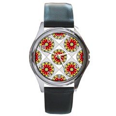 Mandala Modern Forme Geometrique Round Metal Watch by byali