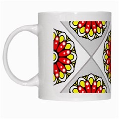 Mandala Modern Forme Geometrique White Mugs by byali