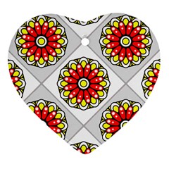 Mandala Modern Forme Geometrique Heart Ornament (two Sides) by byali
