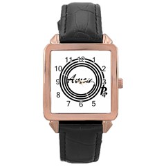 AMOUR Rose Gold Leather Watch 