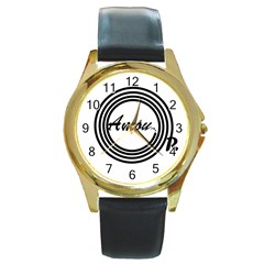 Amour Round Gold Metal Watch by WELCOMEshop