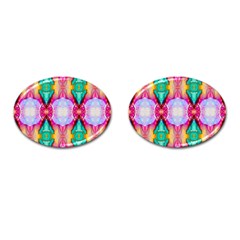 Colorful Abstract Painting E Cufflinks (oval)