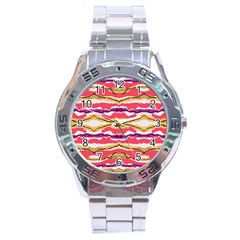 Earth Boho Print Stainless Steel Analogue Watch by gloriasanchez