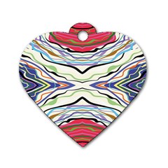 Bohemian Colorful Pattern B Dog Tag Heart (two Sides) by gloriasanchez