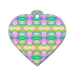 Colorful Neon Pattern  Dog Tag Heart (two Sides) by gloriasanchez