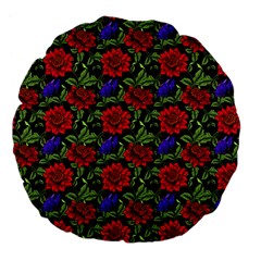 Spanish Passion Floral Pattern Large 18  Premium Flano Round Cushions