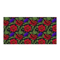 Spanish Passion Floral Pattern Satin Wrap