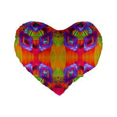 Glitch Futuristic Punk  Standard 16  Premium Flano Heart Shape Cushions by gloriasanchez